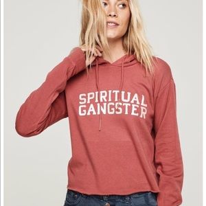 NWOT Spiritual Gangster Varsity Crop Hoodie